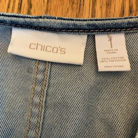 Chico’s Platinum Denim Vest button front jean size 1 - Picture 6 of 9